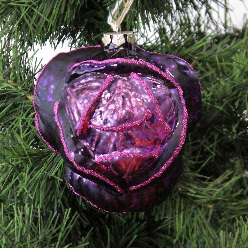 Holiday Ornament 4.25" Purple Cabbage Vegetable Fruit Slaw Salad Chef  -  Tree Ornaments