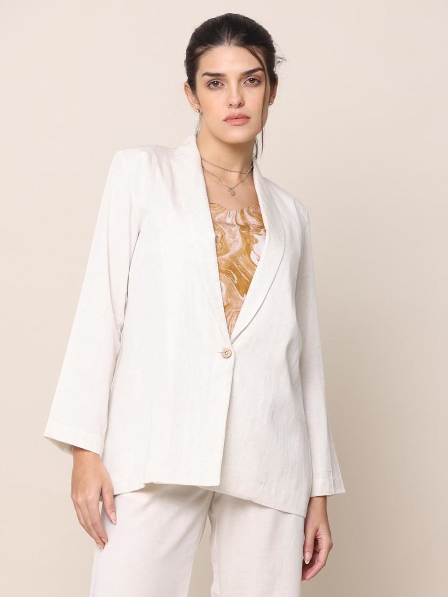 Saltpetre Classic Tencel All Season Cream Blazer