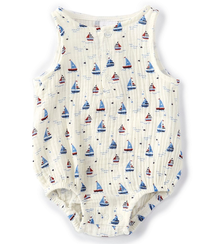 Aden + Anais Baby Boys 6-9 Months Long-Sleeve Blue Moon Footed Coverall