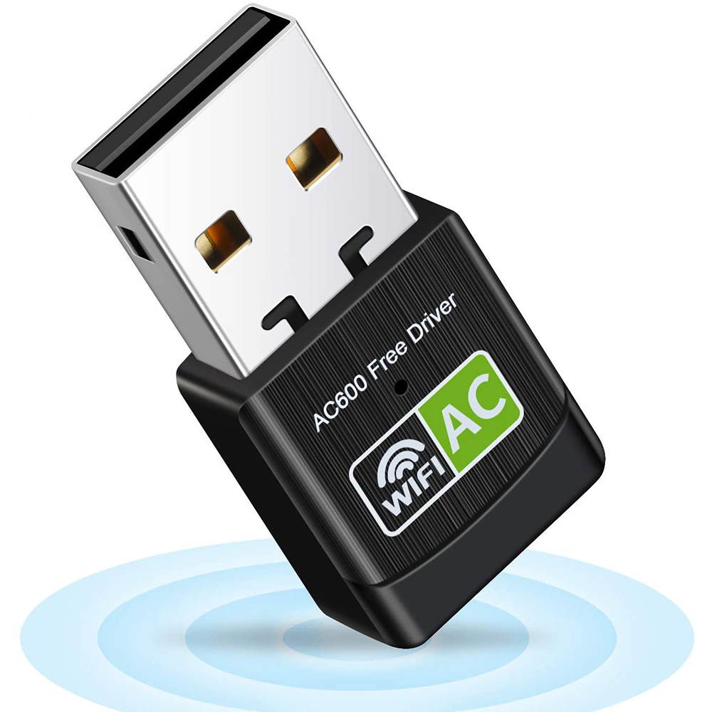 USB WiFi Adapter WiFi dongle AC600Mbps Hi-Speed USB Plug WiFi Network Adapter Desktop Wireless Adapter Network USB High Speed Dual-Frequency Desktop/Laptop, Support Windows10 / 8/7 / Vista/XP (Black)