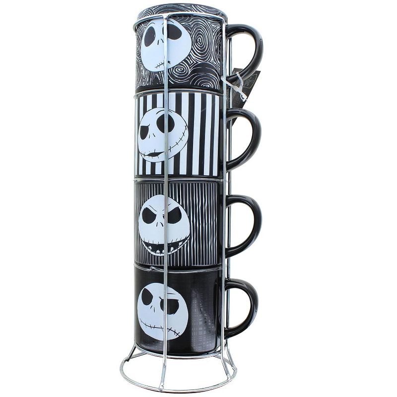 Silver Buffalo Nightmare Before Christmas Jack Faces 4 Piece Stacked Mug Set