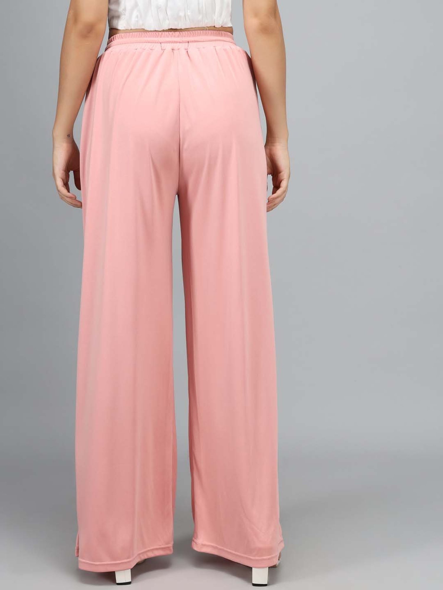 Kotty Pink Flared Fit Palazzos