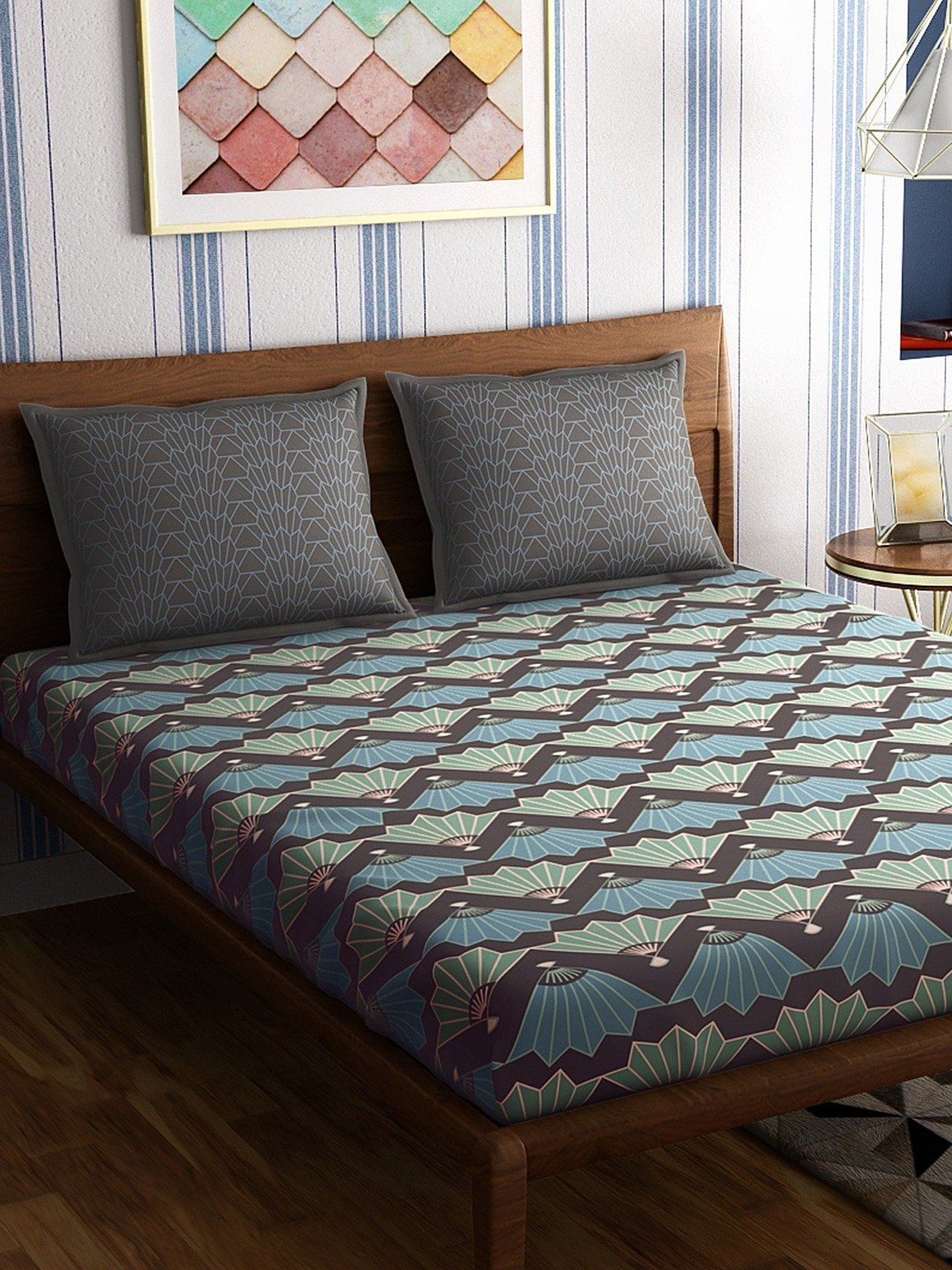 Petal Home Suzhou Grey Cotton 300 TC Bedsheet