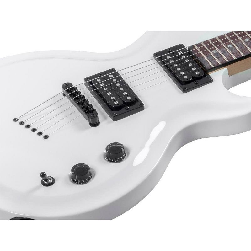 Monoprice Indio 66 Classic Electric Guitar - White, With Gig Bag