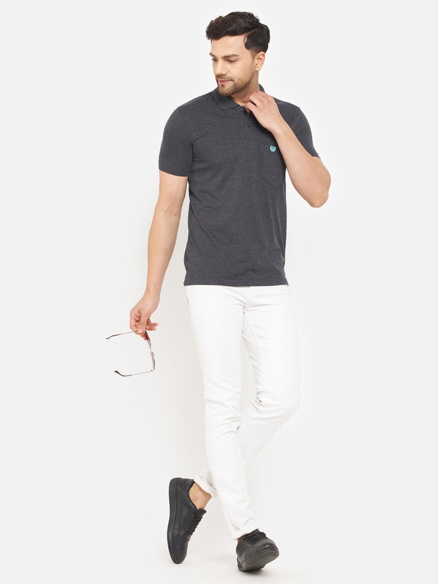 Duke Dark Grey Regular Fit Polo T-Shirt