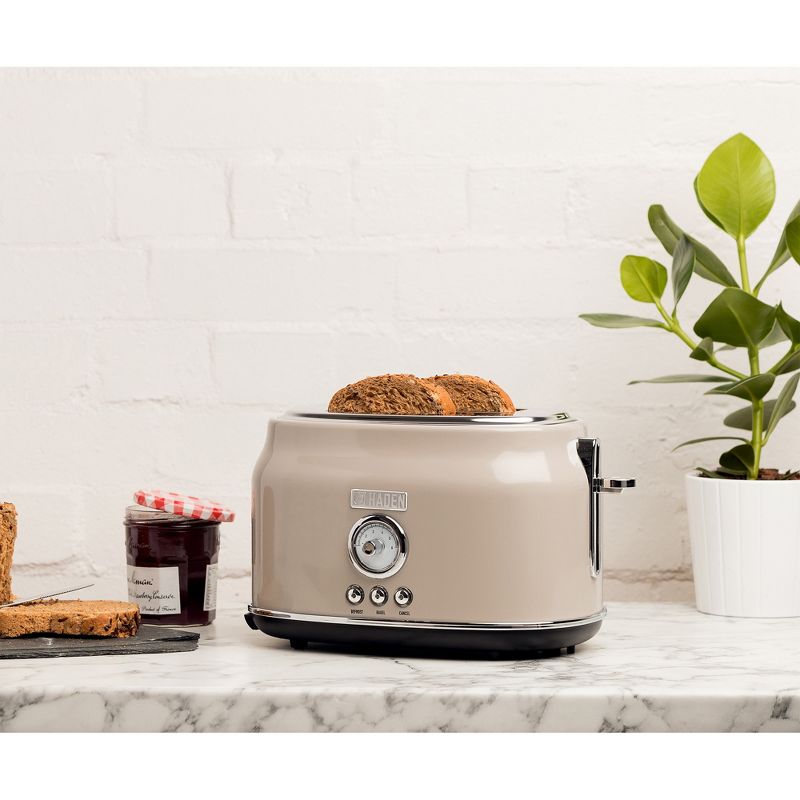 Haden Dorset 2-Slice Wide Slot Stainless Steel Countertop Retro Toaster with Adjustable Browning Control, Red