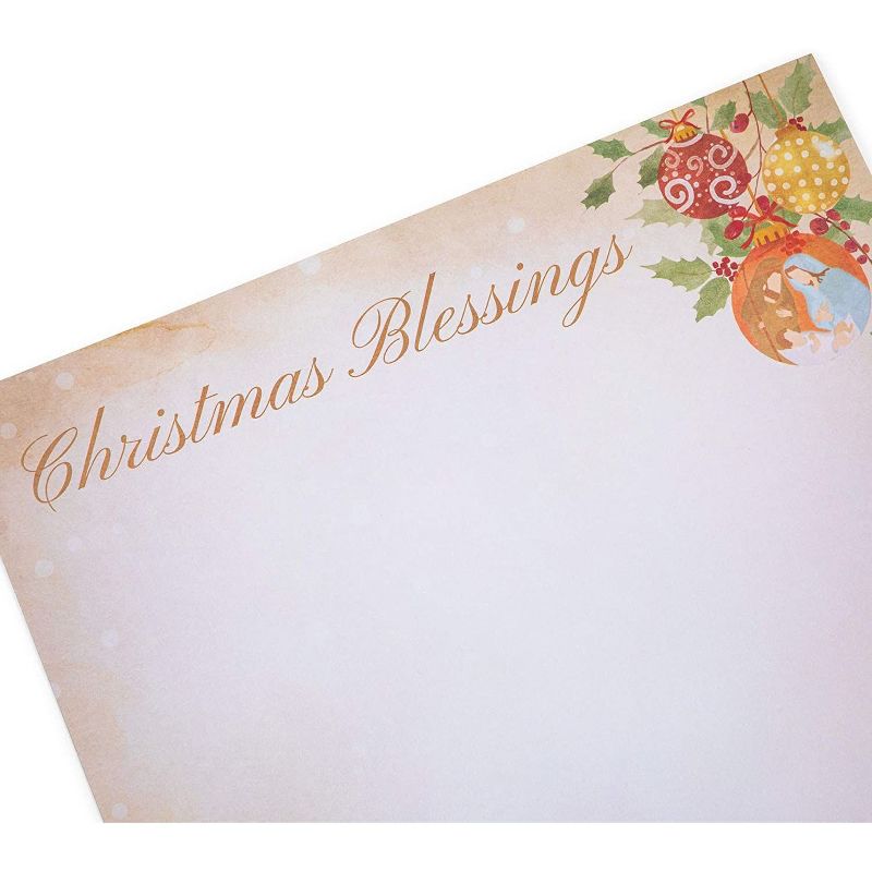 Faithful Finds 96-Pack Christmas Blessings Letterhead Stationery Printer Paper (8.5 x 11 In)