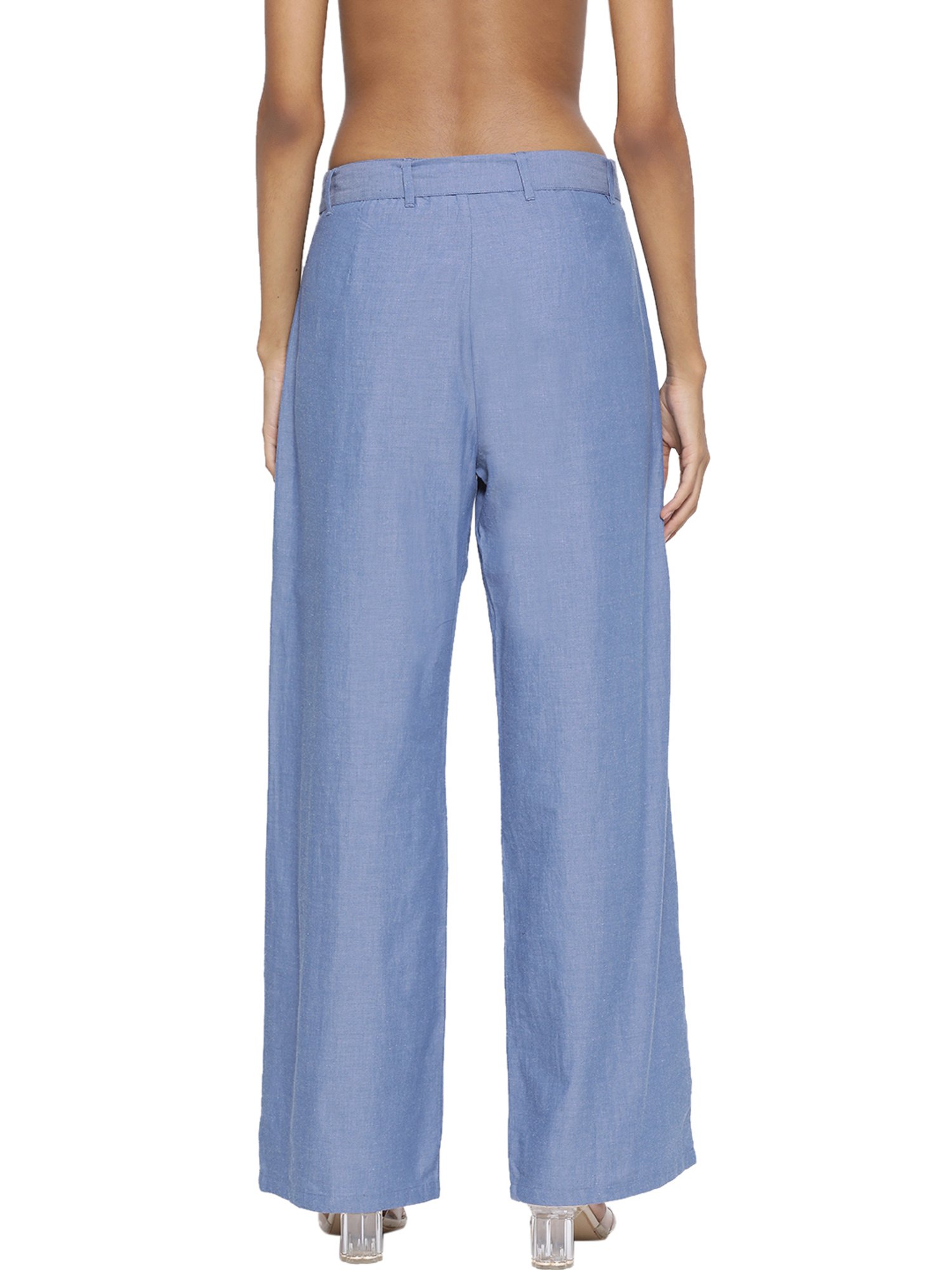 Rooted Blue Cotton Trousers