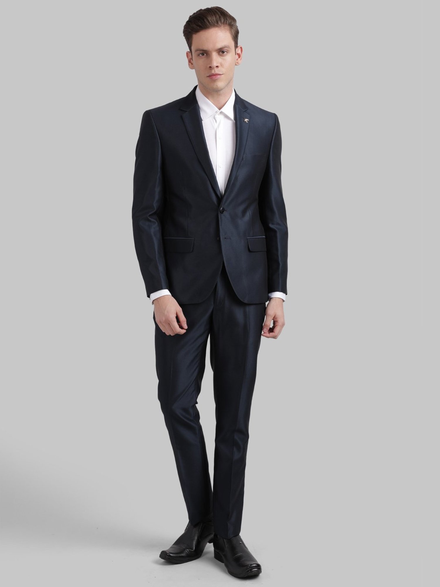 Parx Black Regular Fit Two Piece Suit