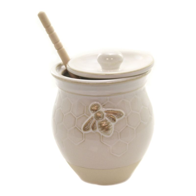 Tabletop 4.5" Honey Pot With Dipper Save The Bees Amscan  -  Food Storage Containers
