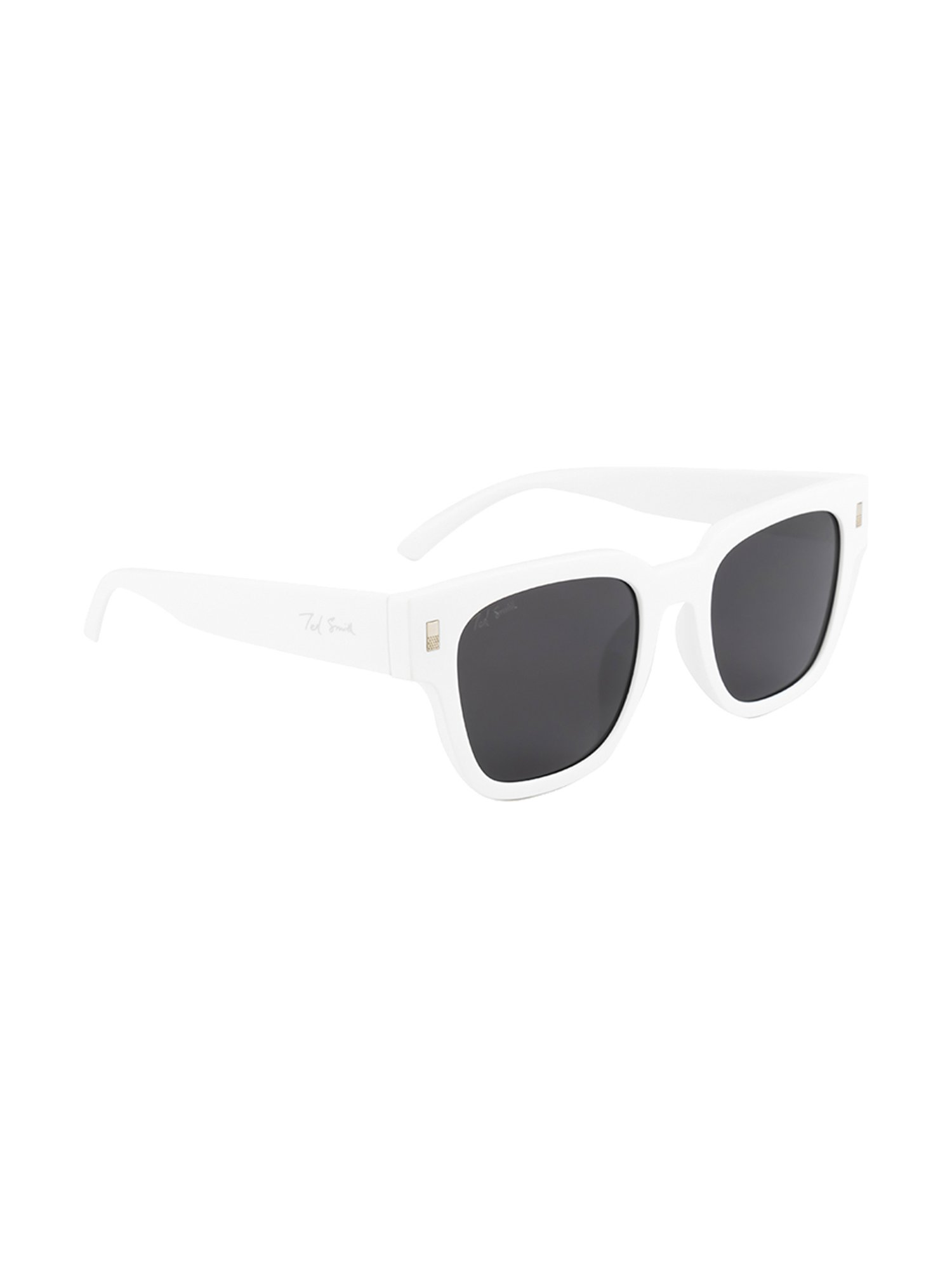 Ted Smith Black Wayfarer Unisex Sunglasses