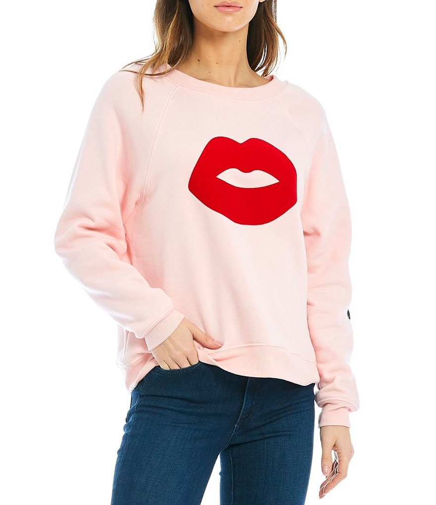WILDFOX Crew Neck Sommers Kiss Knit Sweatshirt