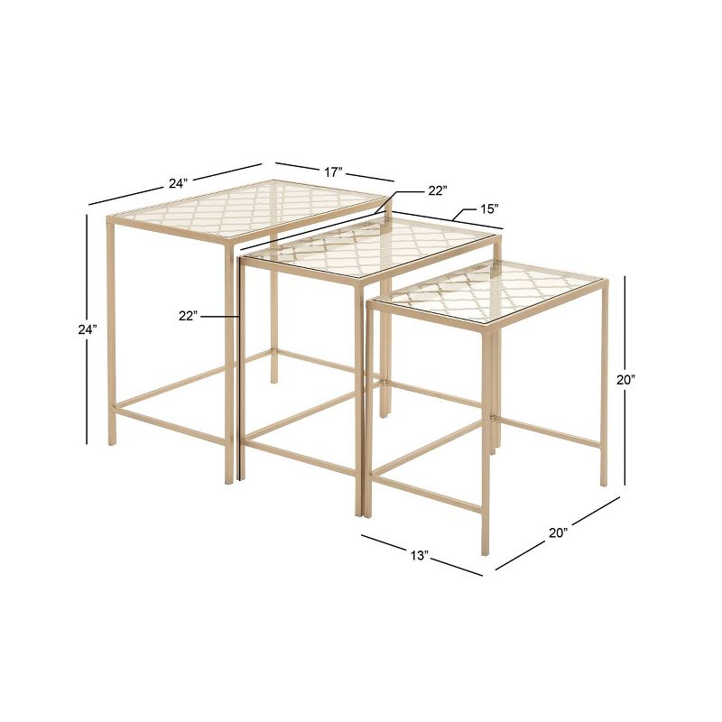 Metal Nesting Tables Pale (Set of 3) Gold - Olivia & May
