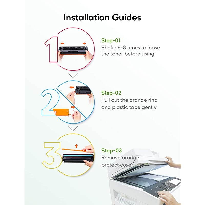 Compatible Toner Cartridges for HP 410A CF410A 1 Set Compatible with HP Laserjet Pro MFPM477FDW M477FDN M477FNW M452DN M452DW M452NW Printer 1 Black 1 Cyan 1 Magenta 1 Yellow