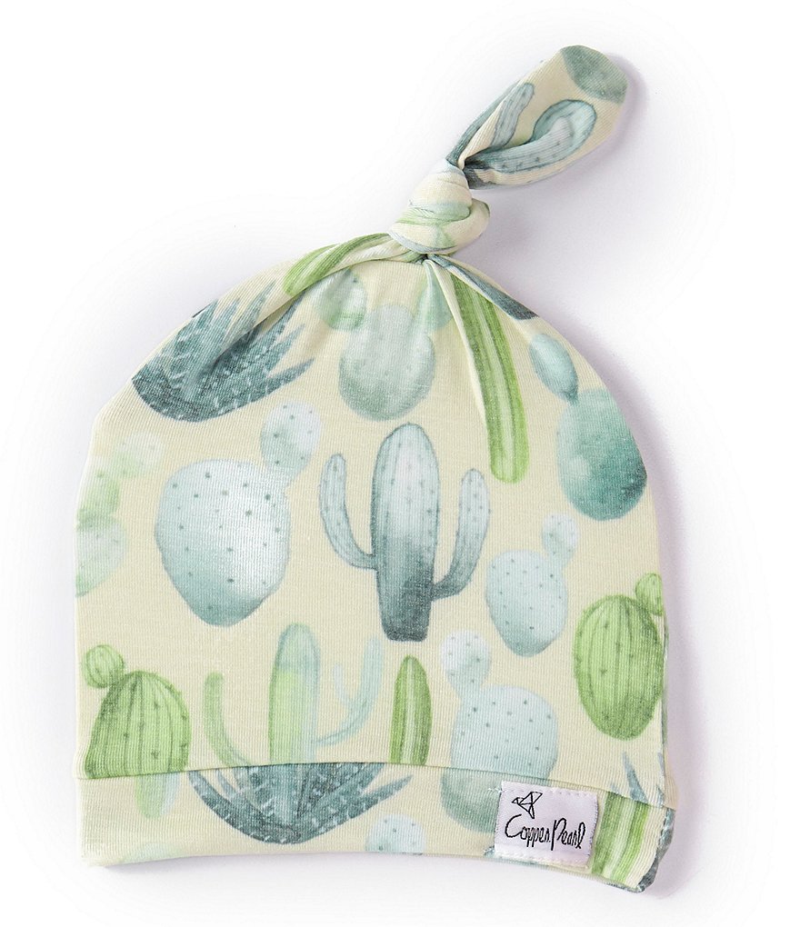 Copper Pearl Baby Desert Cactus Print Top Knot Hat