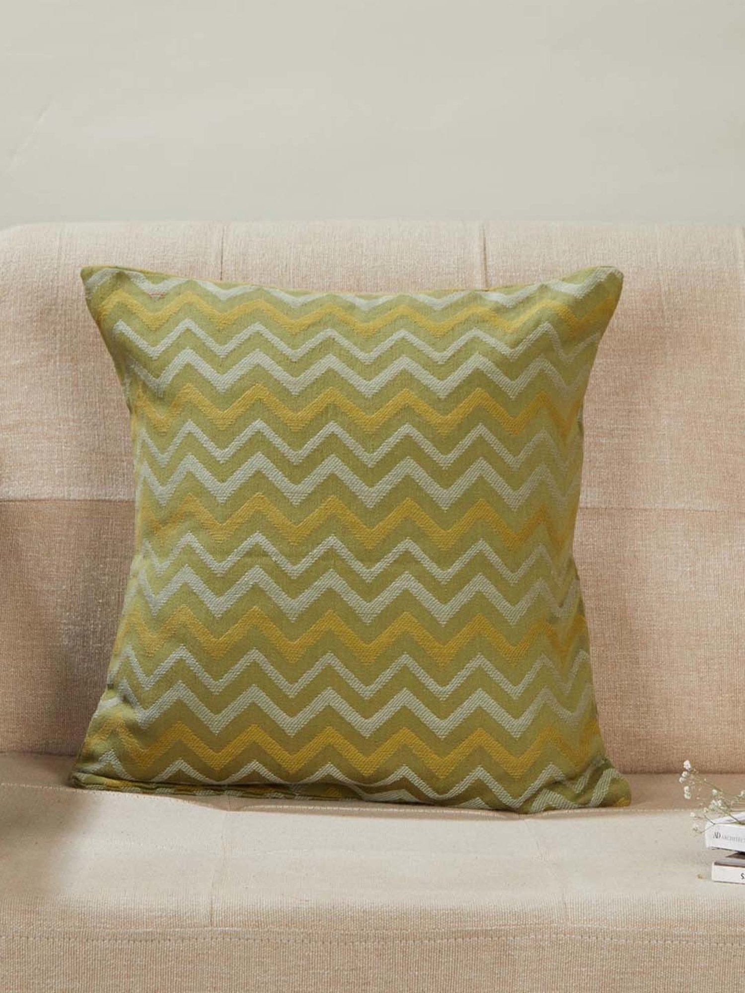 Fabindia Standalone Yellow Cotton Cushion Cover