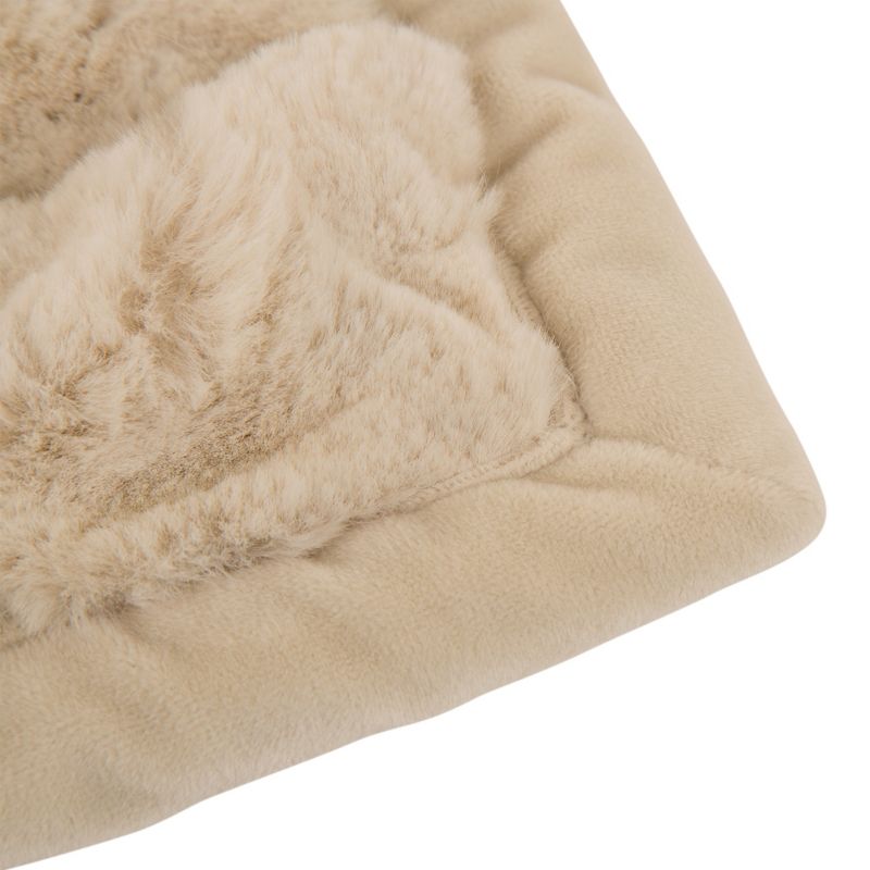 50" x 60" Faux Fur Elastic Throw Beige - Glitzhome