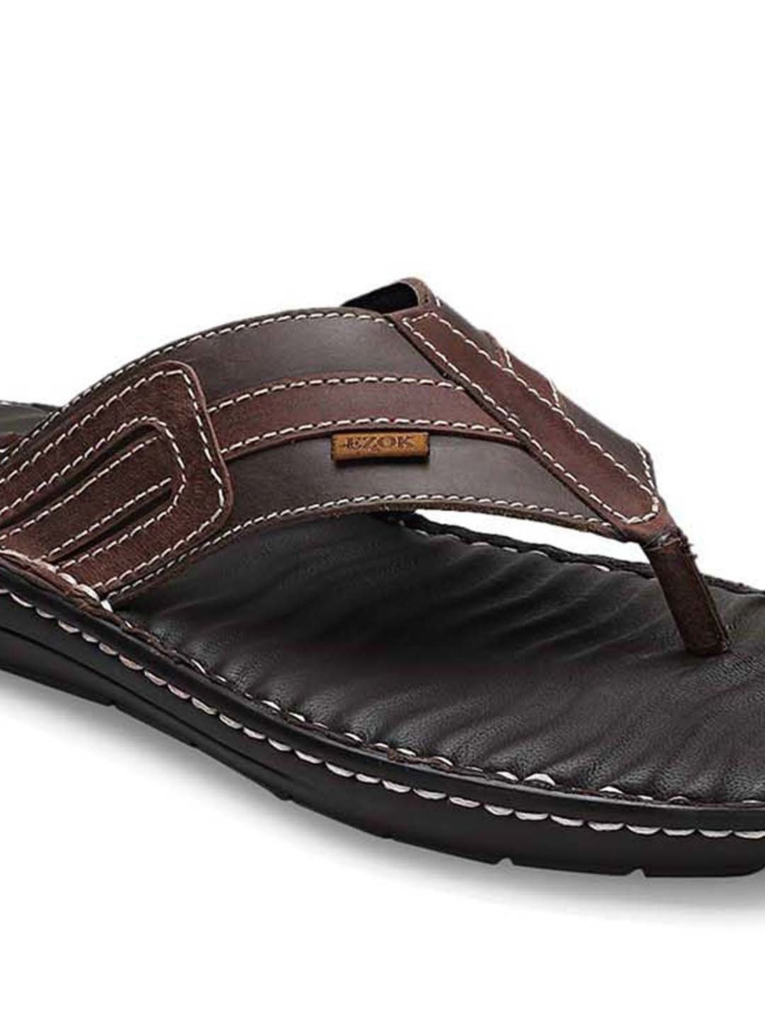 EZOK Men's Brown Thong Sandals