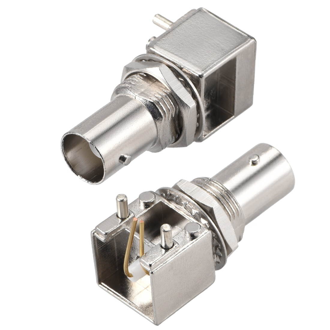 BNC Female PCB Coaxial Connectors Right Zinc Alloy Adapter 5pcs