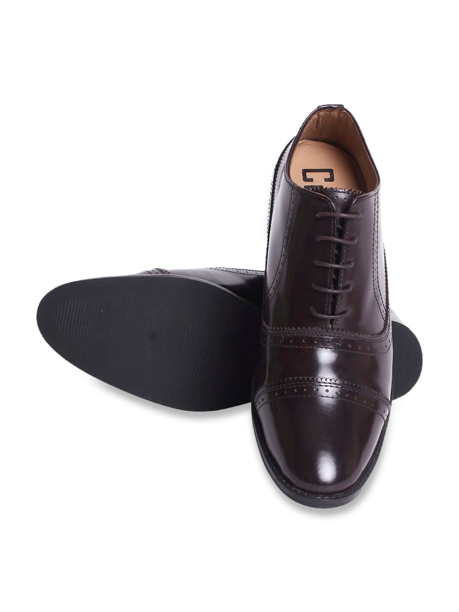 Celby Men's Height Increasing Dark Brown Oxford Boots