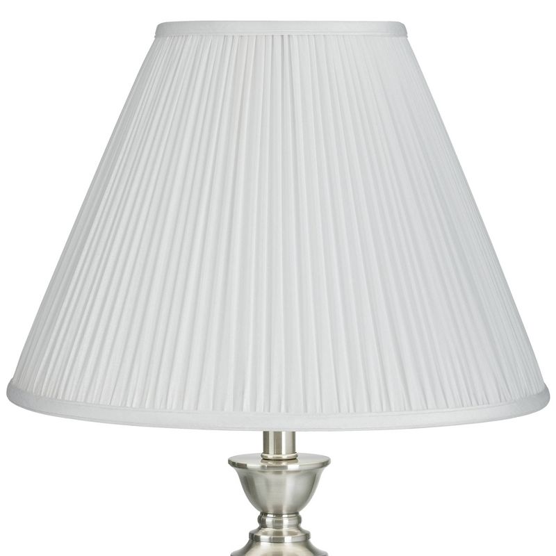 Springcrest White Mushroom Pleated Medium Empire Lamp Shade 7" Top x 16" Bottom x 12" Slant x 11.25" High (Spider) Replacement with Harp and Finial