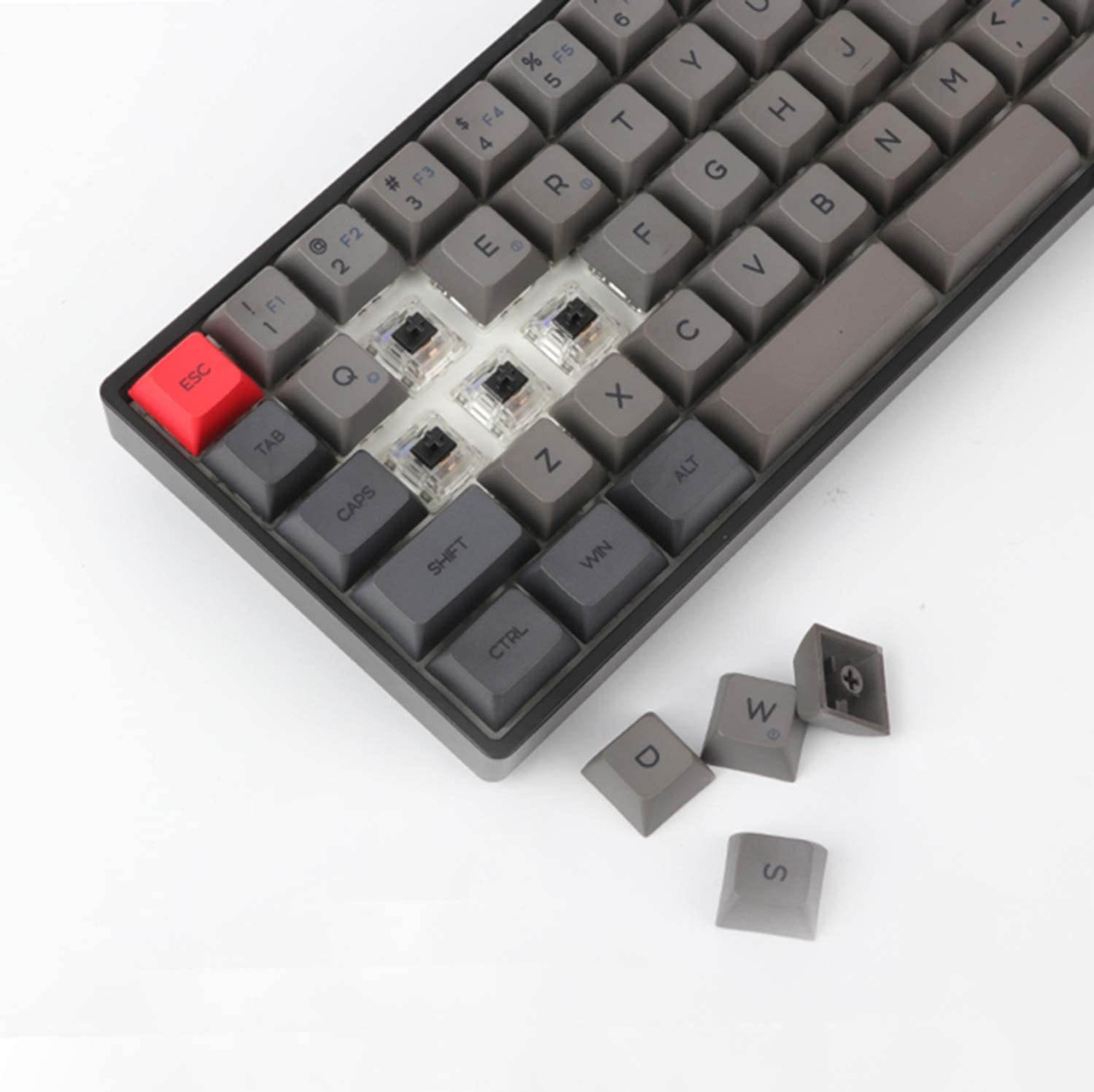 EPOMAKER GK73XS RGB Hotswap 68% Bluetooth Mechanical Keyboard with Independent F/Num/Arrow Keys, Split Spacebar, 1900mAh Battery, Fully Programmable for Gamers (Gateron Blue Switch, Grey Black)