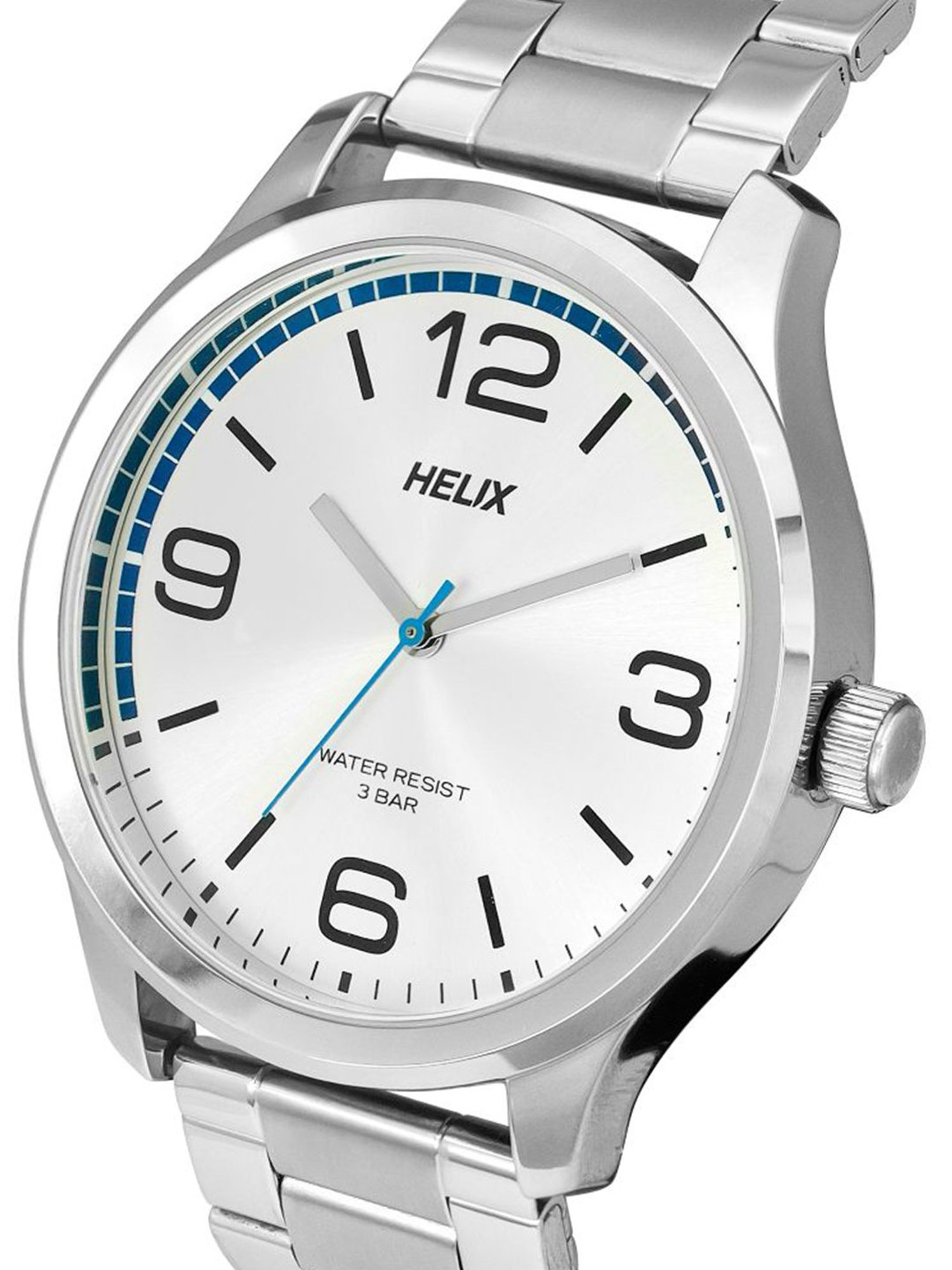 Helix By Timex Silver Round Dial Analog Stainless Steel Men Watch - TW043HG15