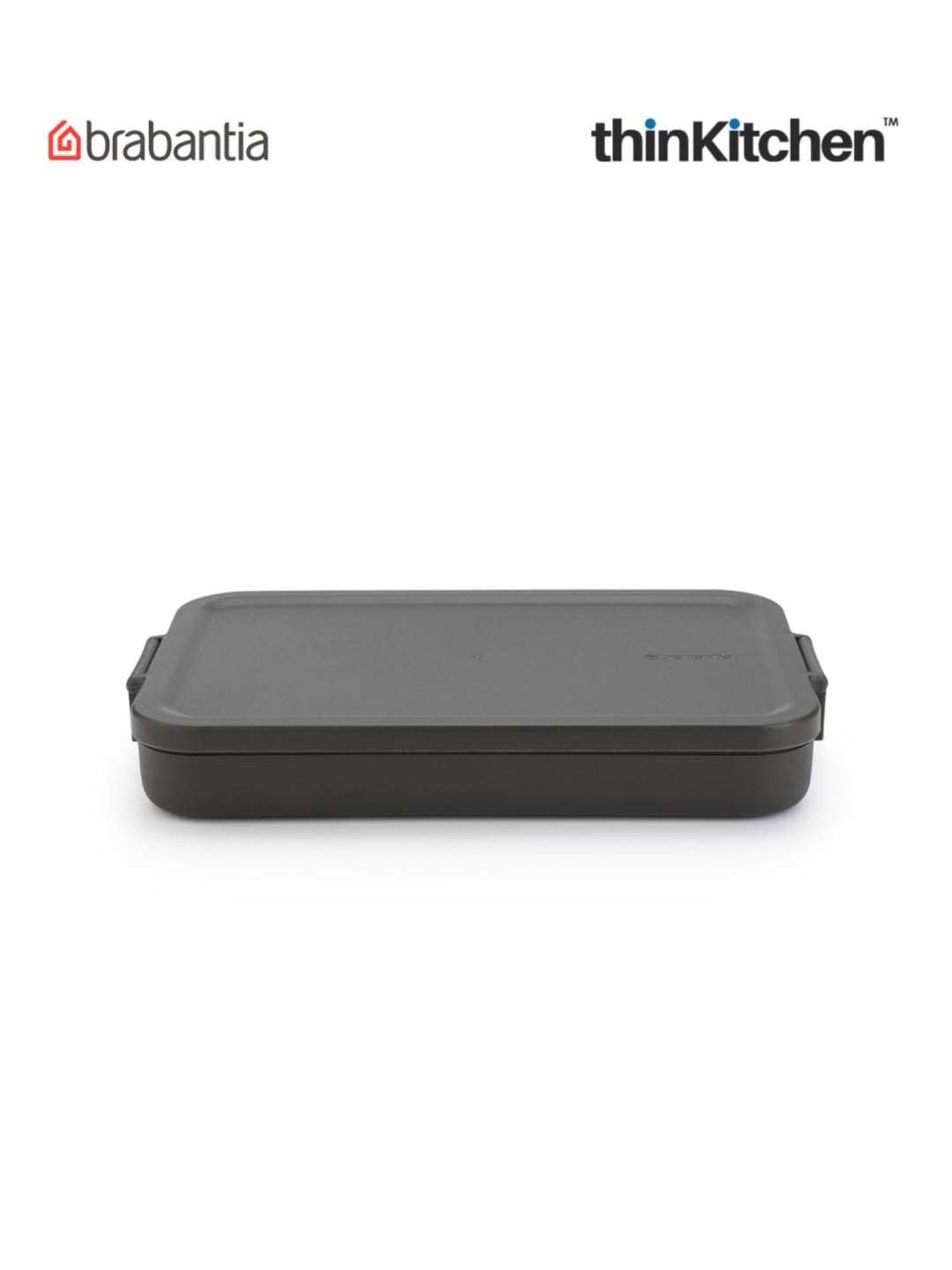 Brabantia Dark Grey Plastic Make & Take Flat Lunch Box (1.1 L)