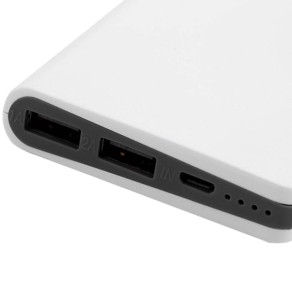 Compact Size QC2.0 8000MAH Plastic Shell Mobile Phone Power Bank Portable Charger Battery Bank For Iphone White/Black,white