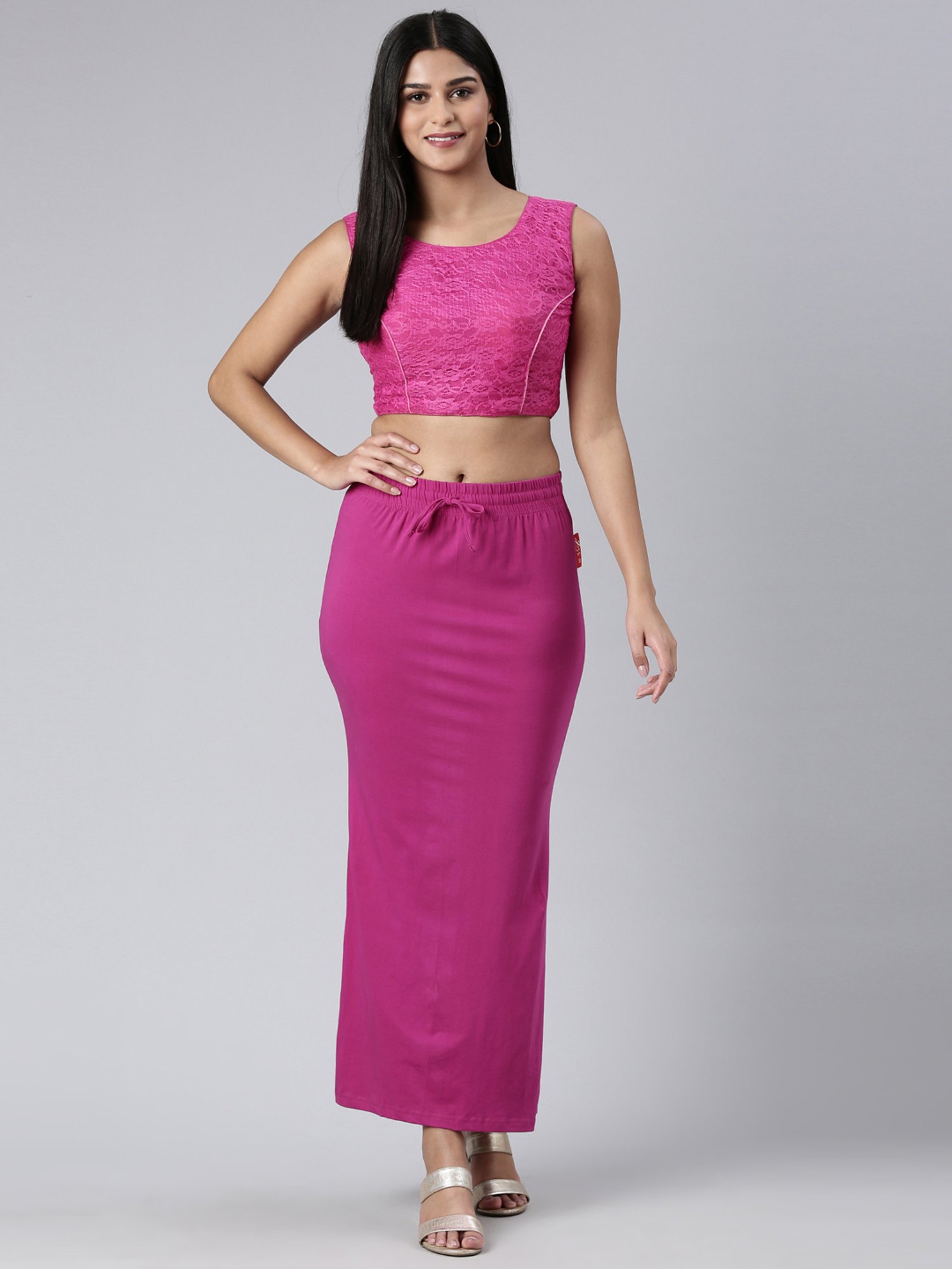 JCSS Purple Cotton Saree Shapewear