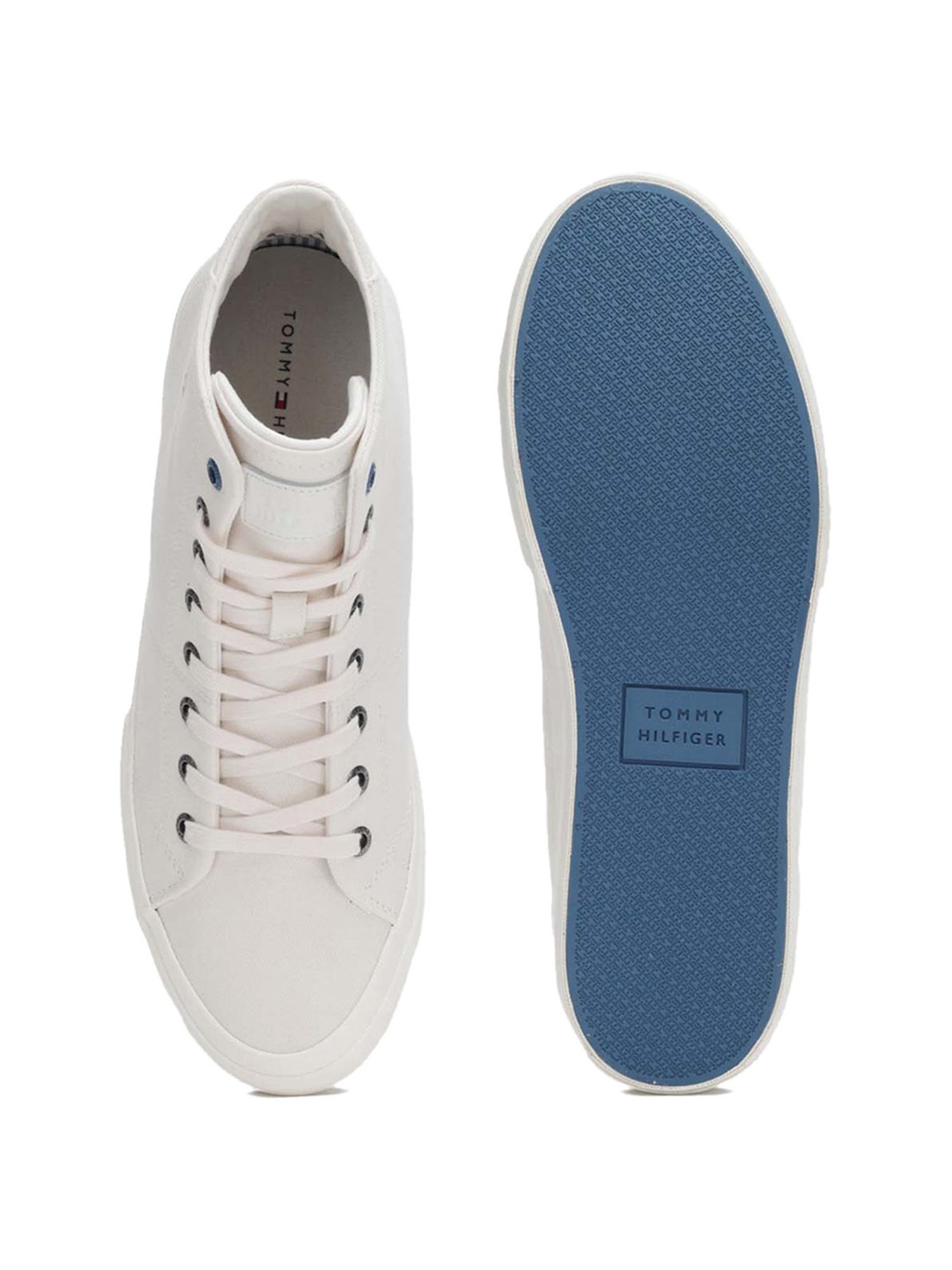 Tommy Hilfiger Men's White Ankle High Sneakers