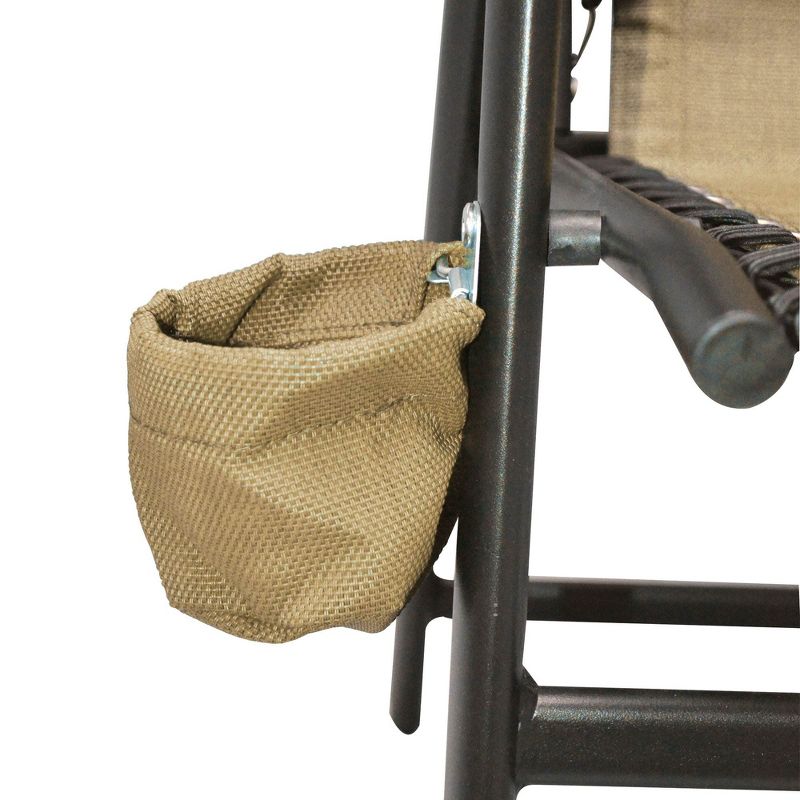 Caravan Canopy Infinity Suspension Folding Chair with Cupholder, Beige (2 Pack)