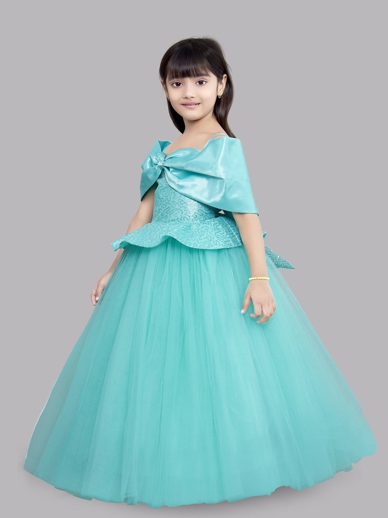 Many Frocks Kids Red Solid Dress