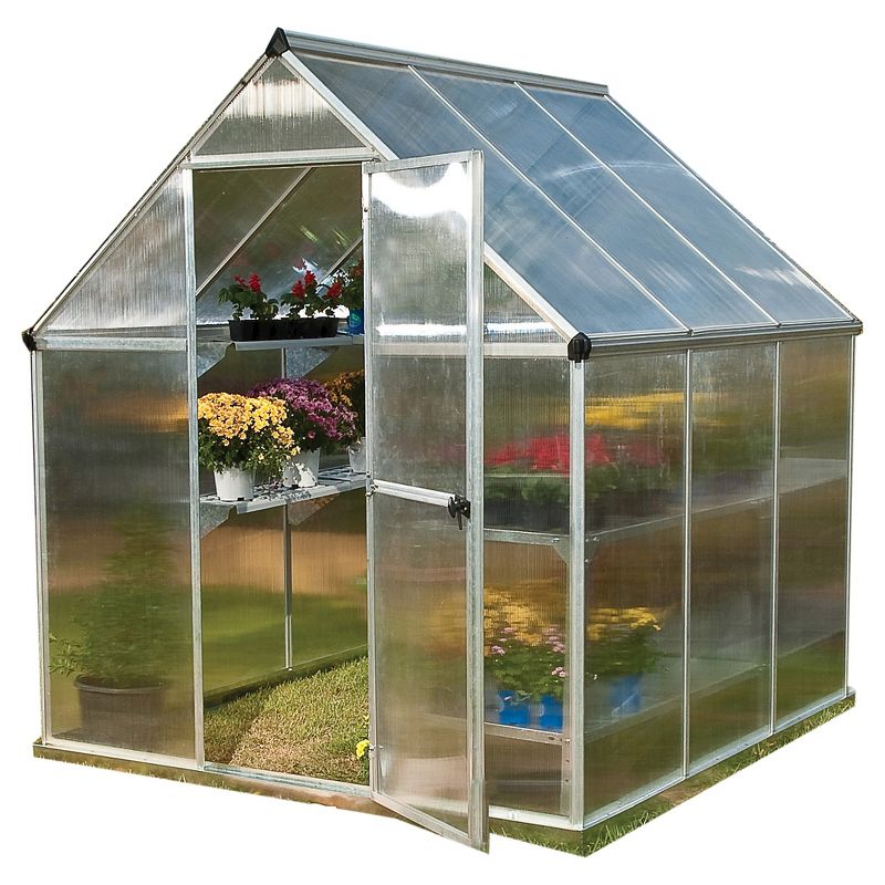 6 x 6 x 7 Nature Greenhouse - Silver - Palram
