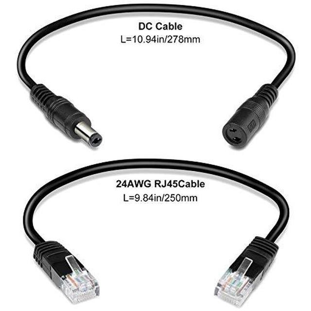 Dericam PoE Splitter Adapter, 10/100 Mbps IEEE 802.3af Compliant, 5V/9V/12V Output PoE DC Adapter for IP Cameras and Wireless Networks, PoE Splitter with Multiple Connectors