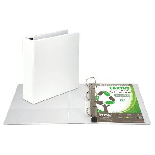 Samsill Earth's Choice 5" D-Ring View Binder - 5" Binder Capacity - 3 x D-Ring Fastener(s) - 2 Internal Pocket(s) - Whit