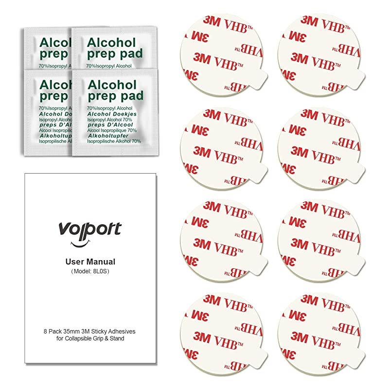 8 Pack Sticky Adhesive Replacement for Socket Stand  14 Inch Pops 3M Circle Heat Resistant Double Sided Clear White High Bond Tape Extra Strong Removable Sticker Pad for Phone Grip Holder