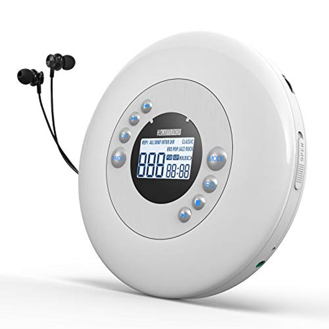 Portable CD Player with Headphones, Anti-Skip CD Players for Home Rechargeable with LCD Display, CD Player portable for car with 3.5mm AUX Cable, Anti-Shock Lightweight CD Player Sports with Carry Bag