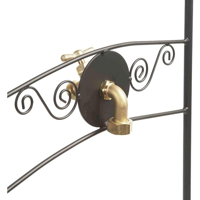 Liberty Garden 640 Carrington Decorative Metal Outdoor Hose Stand w/Bib, Black