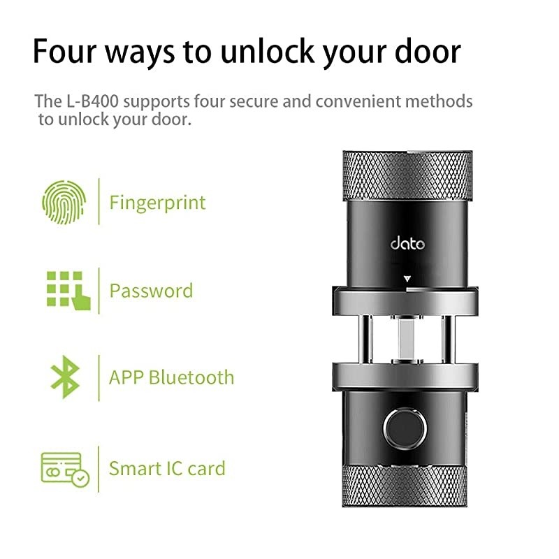 Smart Door Lock - Keyless Fingerprint and Touchscreen Digital Door Lock, Secure Bluetooth, Easy Install, Great for Airbnb, Hotels and Offices, Homes, Apartments, Silver(Upgraded 3.0)