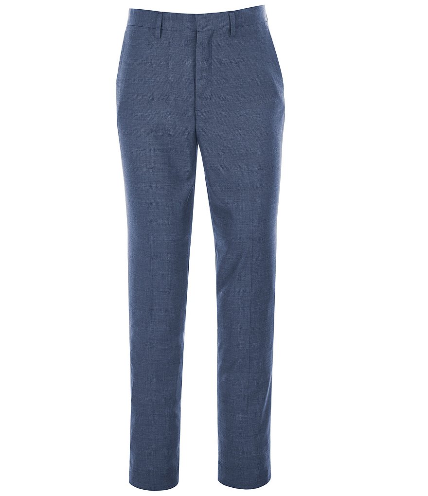 Murano Evan Extra Slim-Fit Flat Front Solid Dobby Dress Pants