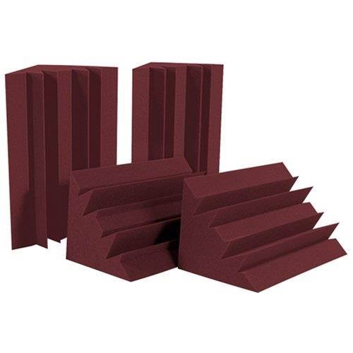 auralex acoustics lenbur lenrd acoustic absorption bass traps, 24" x 12" x 12", 8 pack, burgundy