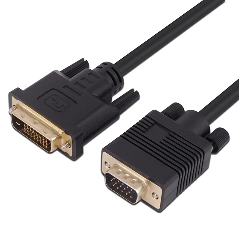 DVI to VGA Cable 25Ft8m DVI 24+1 DVID M to VGA Male Gold Plated 1080P with Chip Active Adapter Converter Cable for PCDVDMonitorHDTVLaptop Projector 25Ft