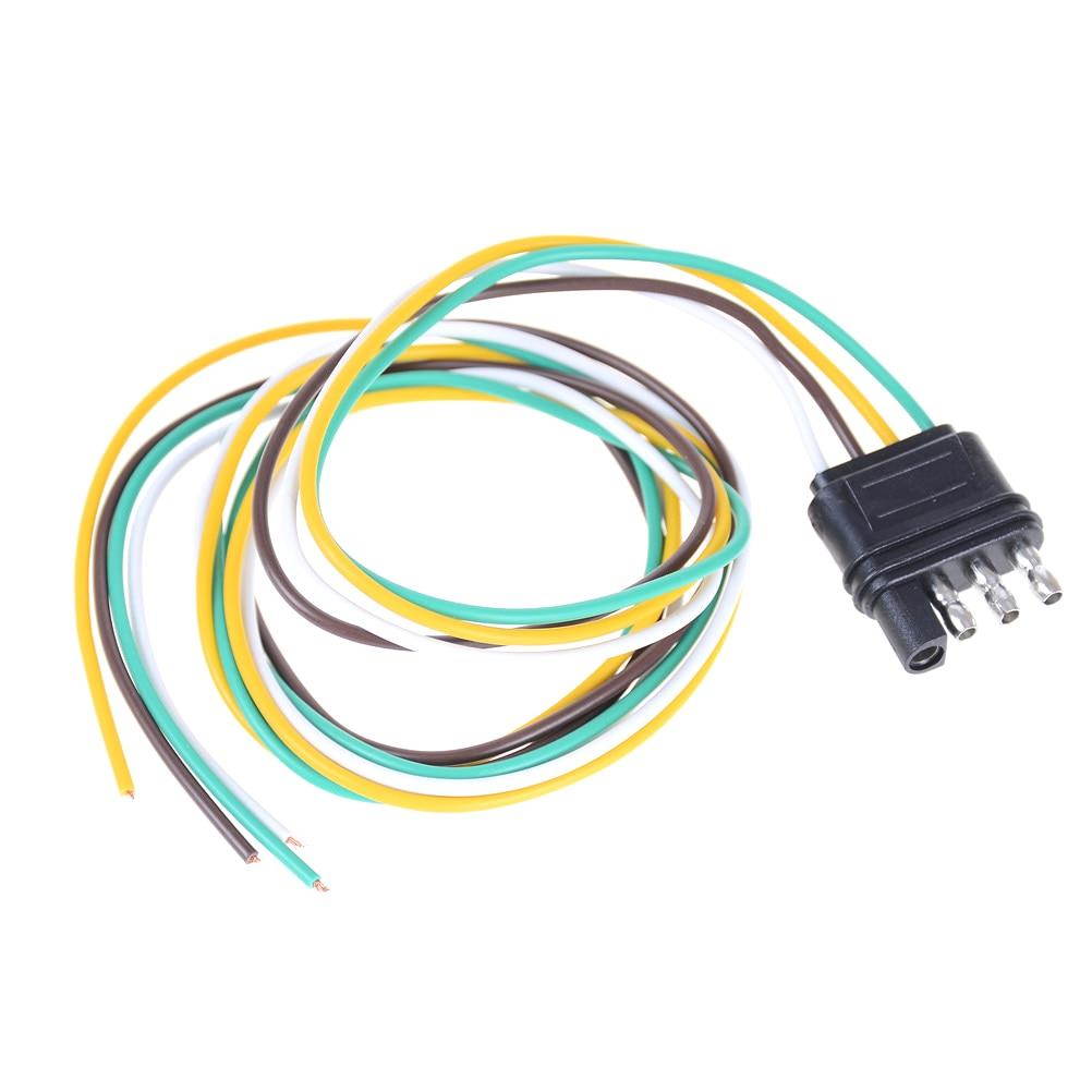 1Pcs Trailer Light Wiring Harness Extension 4 Pin Plug 18 AWG Flat Wire Connector Trailer Male Plug