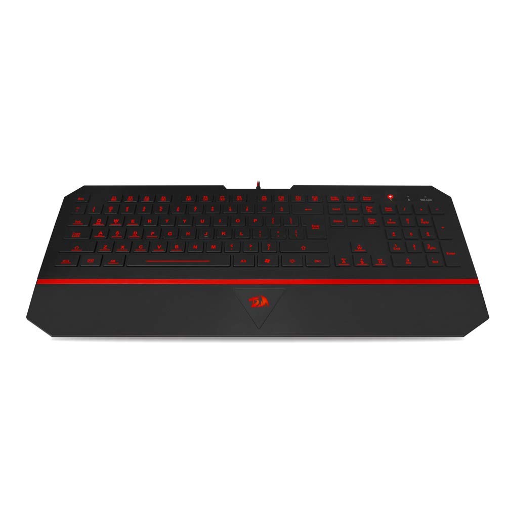 New Gaming Keyboard, RGB Gaming Keyboard RGB LED Backlit Illuminated 104 Key Silent Keyboard with Wrist Rest for Windows PC Games (RGB Backlit) Laser Engraved Keycaps ,Low profile Design