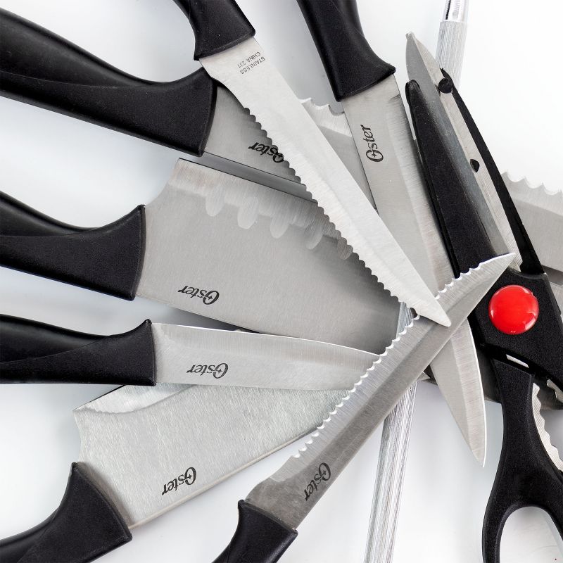 Gibson Home Westminster 23 Piece Carbon Stainless Steel Cutlery Set in Black with Kitchen Tools