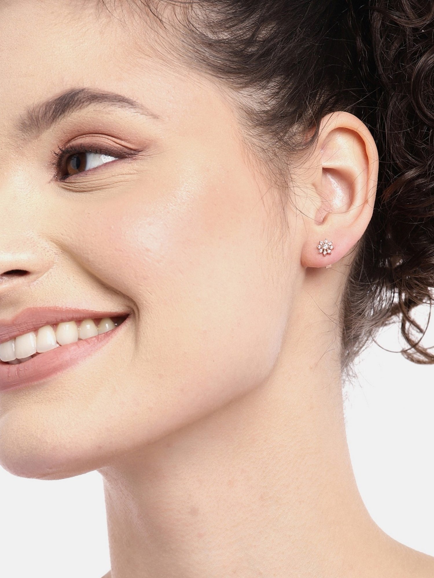 Zavya Nakshatra Floral Dual Color 92.5 Sterling Silver Stud - Set of 2