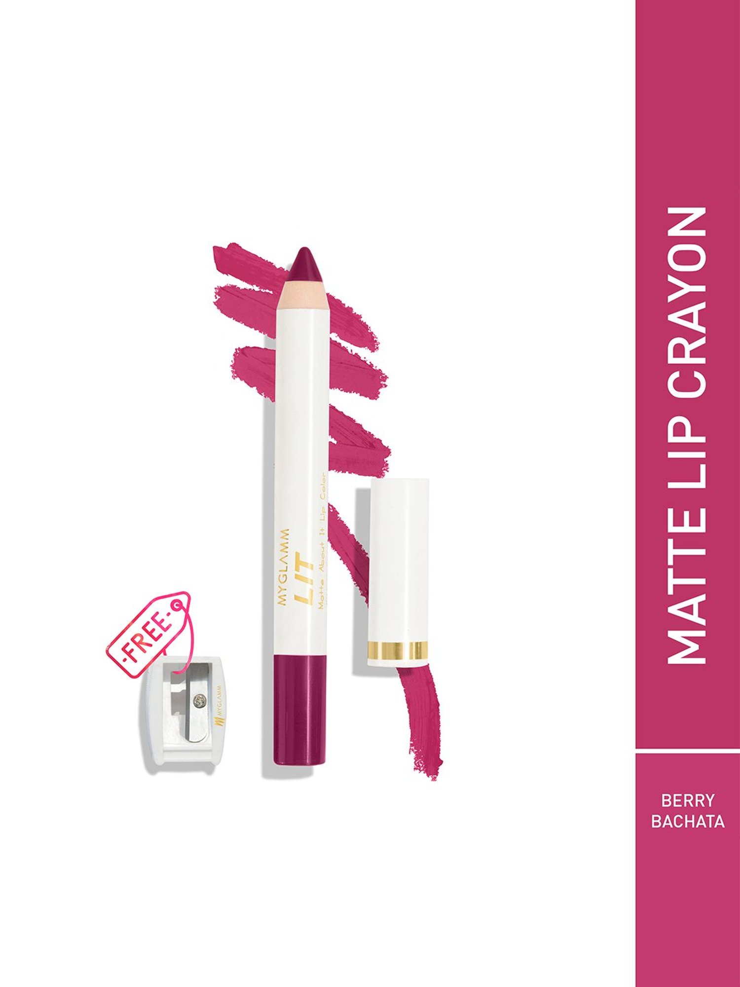 MyGlamm LIT Matte About It Lip Color Berry Bachata - 2.8 gm