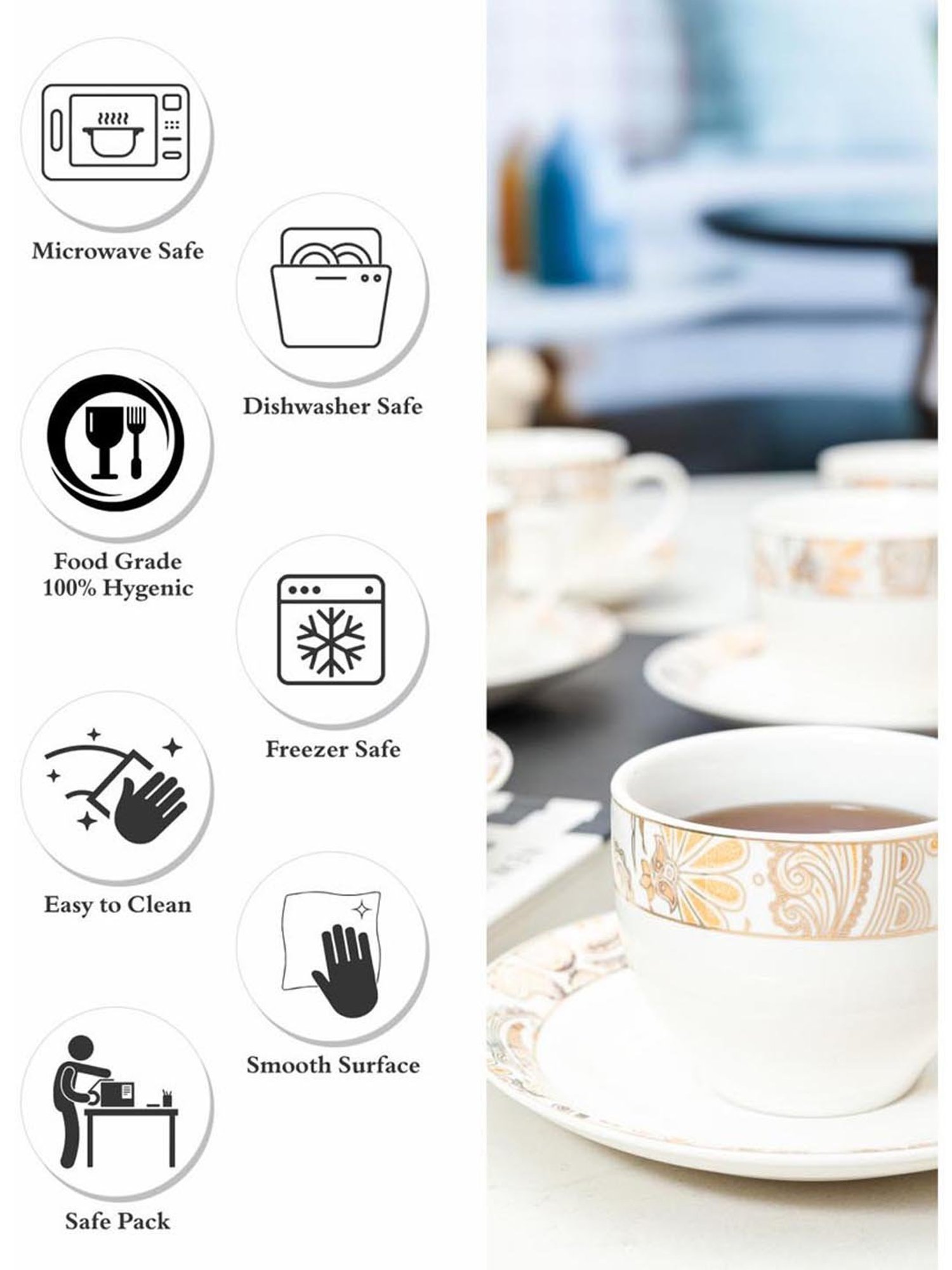 White Gold White & Gold Porcelain 12 Piece Tea Set