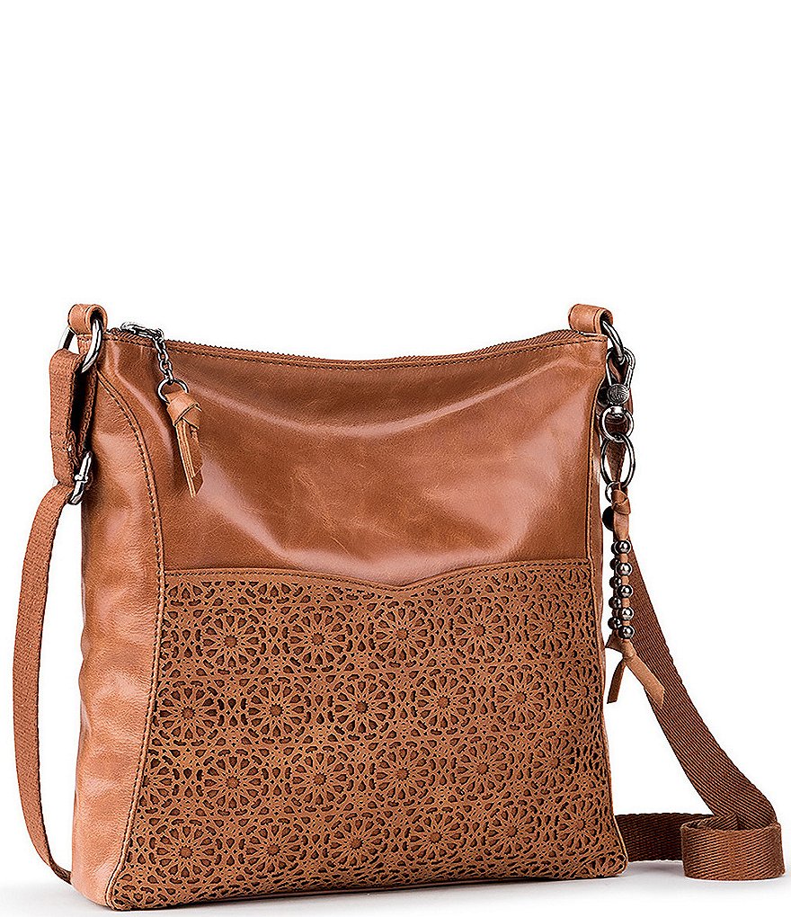 The Sak Lucia Leather Hand-Crochet Crossbody Bag